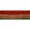 Sanskriti Vintage 1 YD Sari Border Antique Woven Brocade Trim Ribbon Green Lace