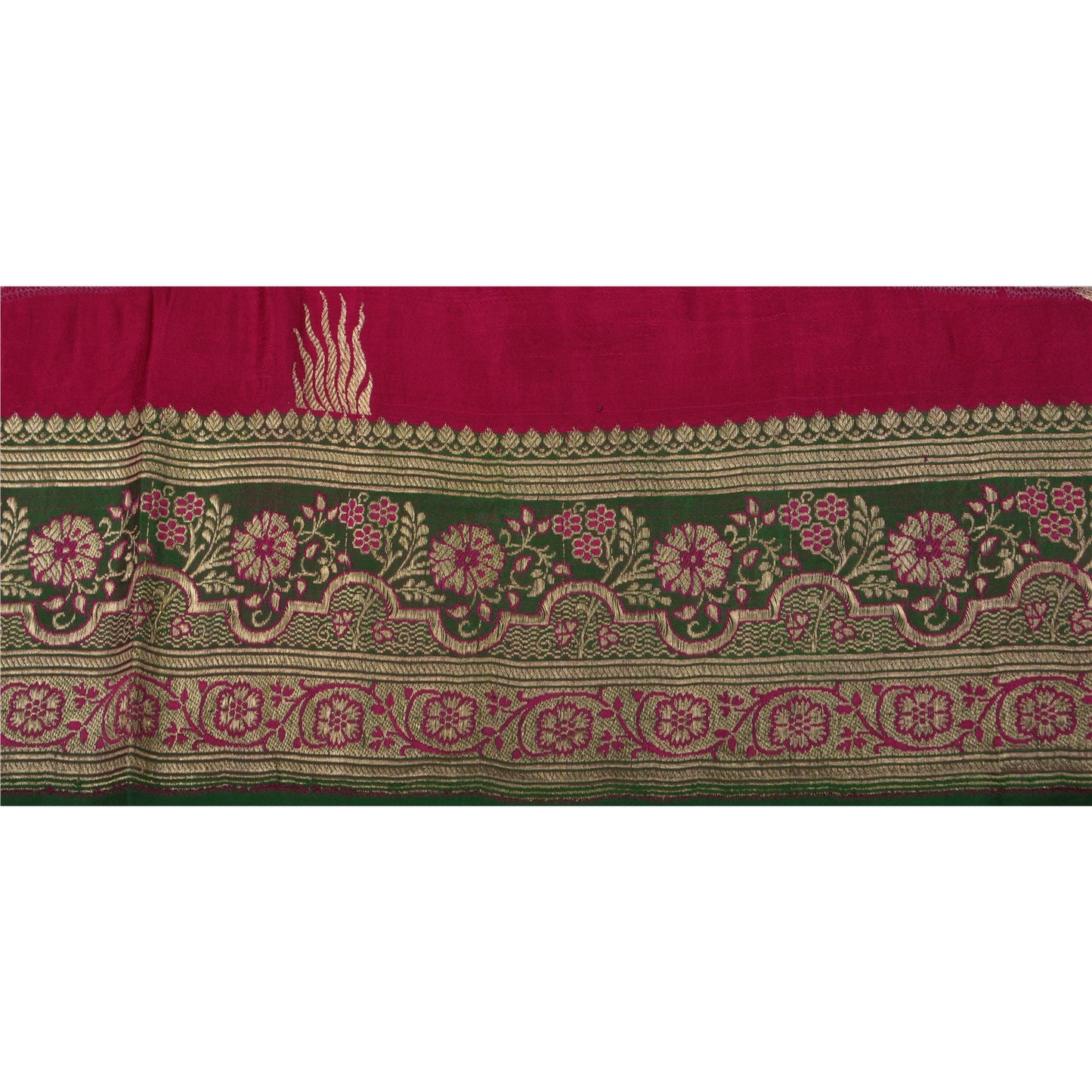 Sanskriti Vintage 1 YD Trim Sari Border Antique Woven Brocade Craft Sewing Lace