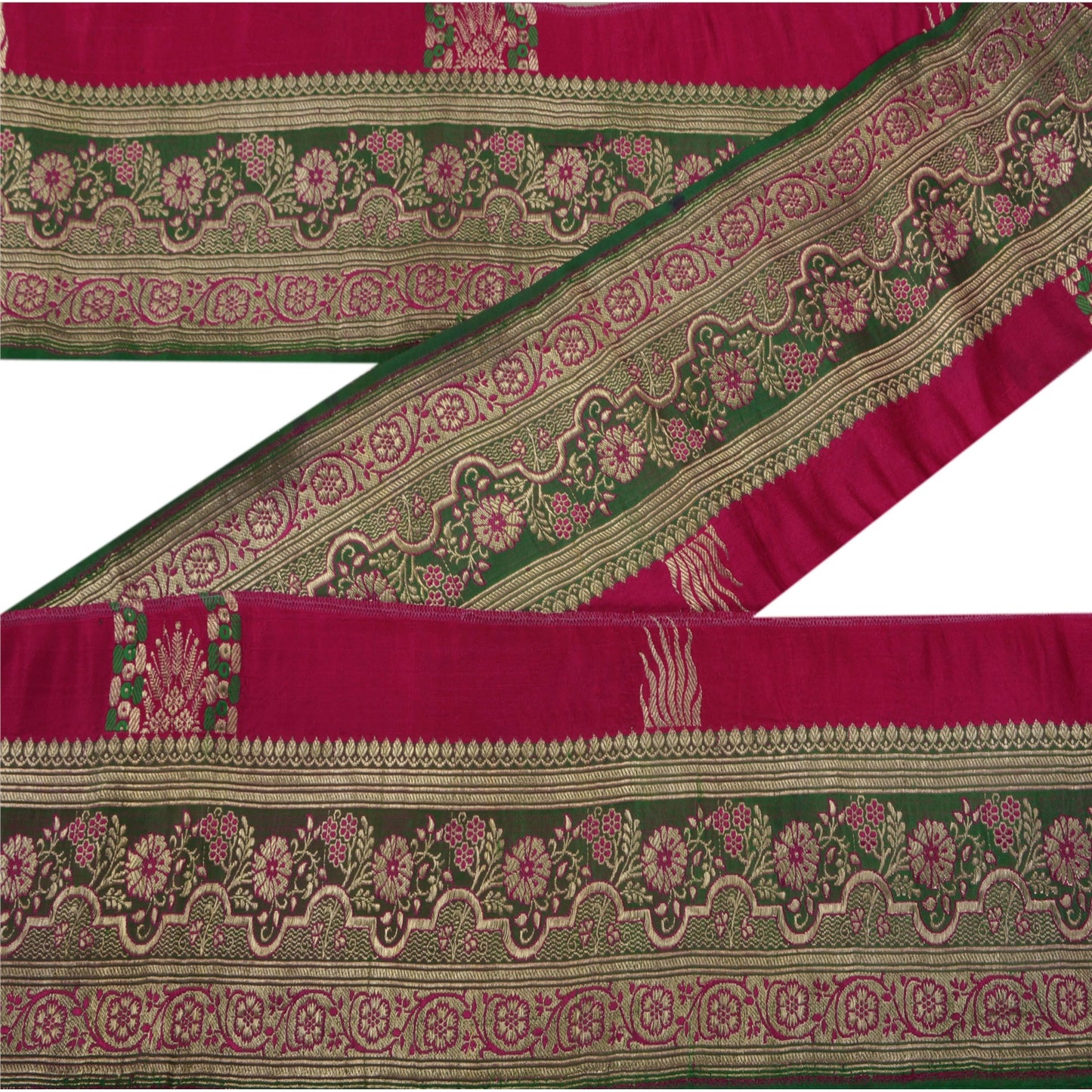 Sanskriti Vintage 1 YD Trim Sari Border Antique Woven Brocade Craft Sewing Lace