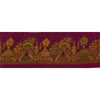 Sanskriti Vintage 1 YD Sari Border Antique Woven Trim Sewing Purple Craft Lace