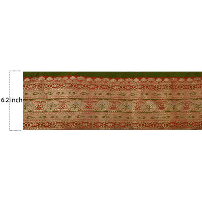 Sanskriti Vintage 1 Yard Trim Sari Border Antique Woven Brocade Craft Green Lace