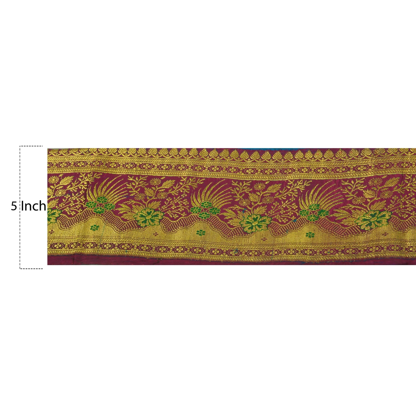 Sanskriti Vintage 1 YD Trim Sari Border Antique Woven Brocade Craft Sewing Lace