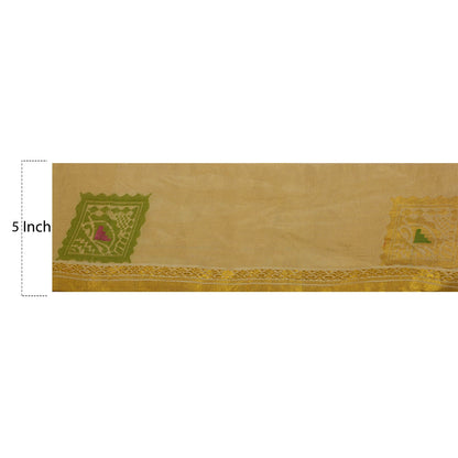 Sanskriti Vintage 1 YD Sari Border Antique Woven Trim Sewing Cream Craft Lace