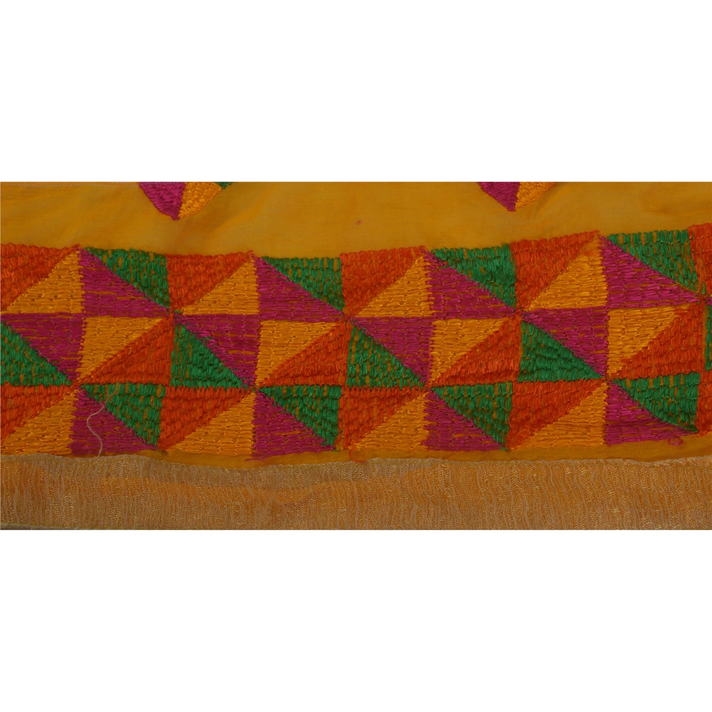 Sanskriti Vintage 1 YD Bagh Phulkari Sari Border Embroidered Sewing Craft Lace