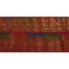 Sanskriti Vintage Red Sari Border Woven Brocade 1 Yard Craft Trim Sewing Lace