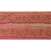 Sanskriti Vintage 1YD Sari Border Indian Craft Pink Trim Hand Beaded Sewing Lace