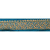 Sanskriti Vintage Sari Border 5YD Craft Blue Trim Hand Beaded Sewing Ribbon Lace