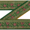 Sanskriti Vintage 2 YD Trim Green Sari Border Woven Brocade Craft Sewing Lace