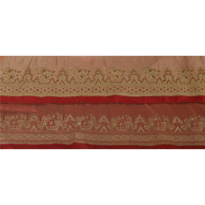 Sanskriti Vintage 1 YD Trim Pure Silk Sari Border Woven Brocade Craft Sewing Lace