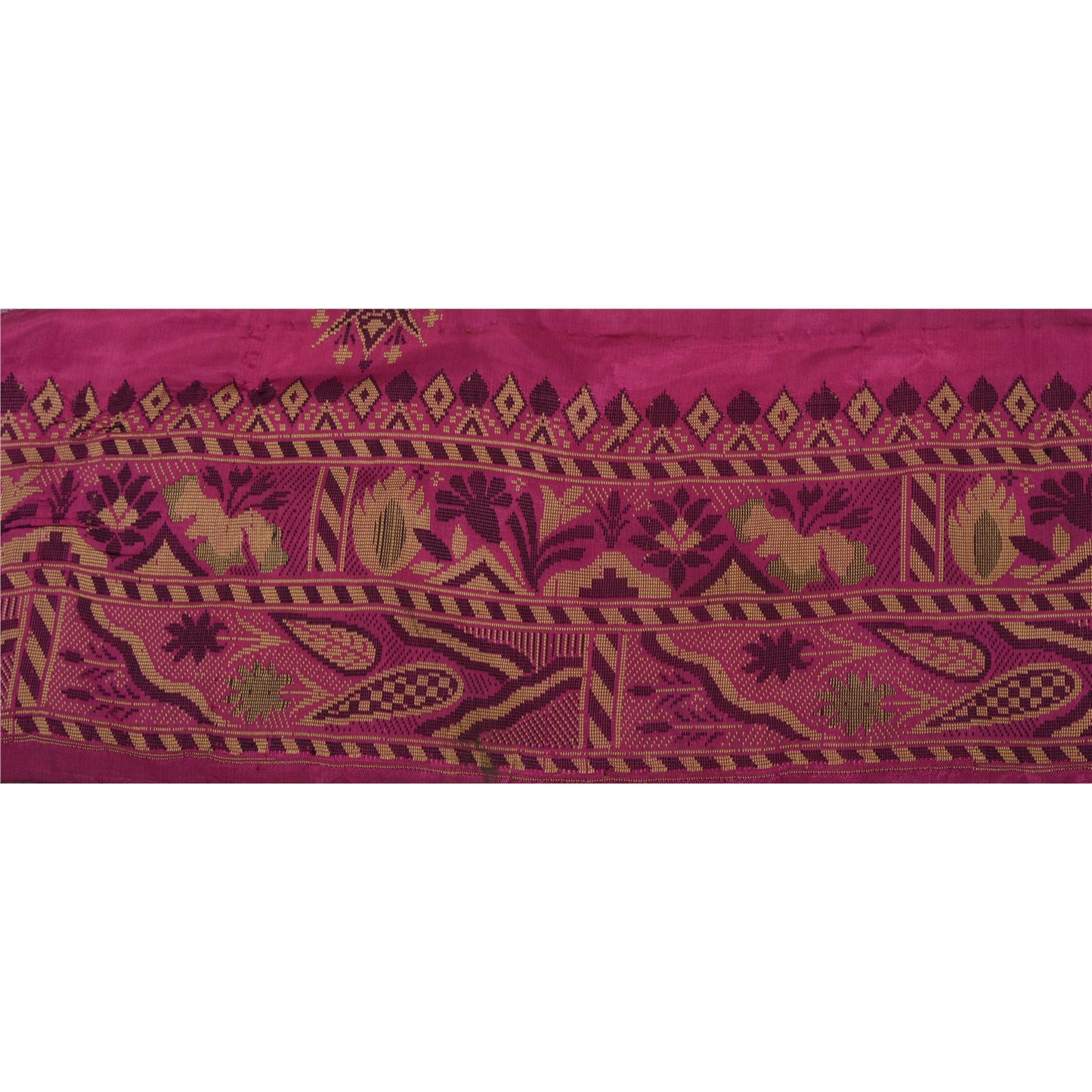 Sanskriti Vintage 2 YD Sari Border Woven Trim Sewing Pink Craft Indian Lace