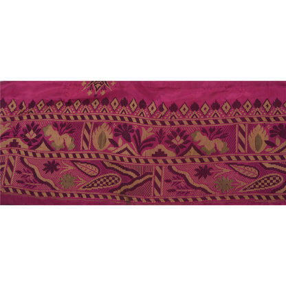 Sanskriti Vintage 2 YD Sari Border Woven Trim Sewing Pink Craft Indian Lace