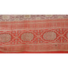 Sanskriti Vintage Red Sari Border Brocade Craft Trim Sewing 1 Yard Zari Lace