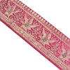 Sanskriti Vintage 1 Yard Indian Sari Border Brocade Trim Sewing Craft Pink Lace