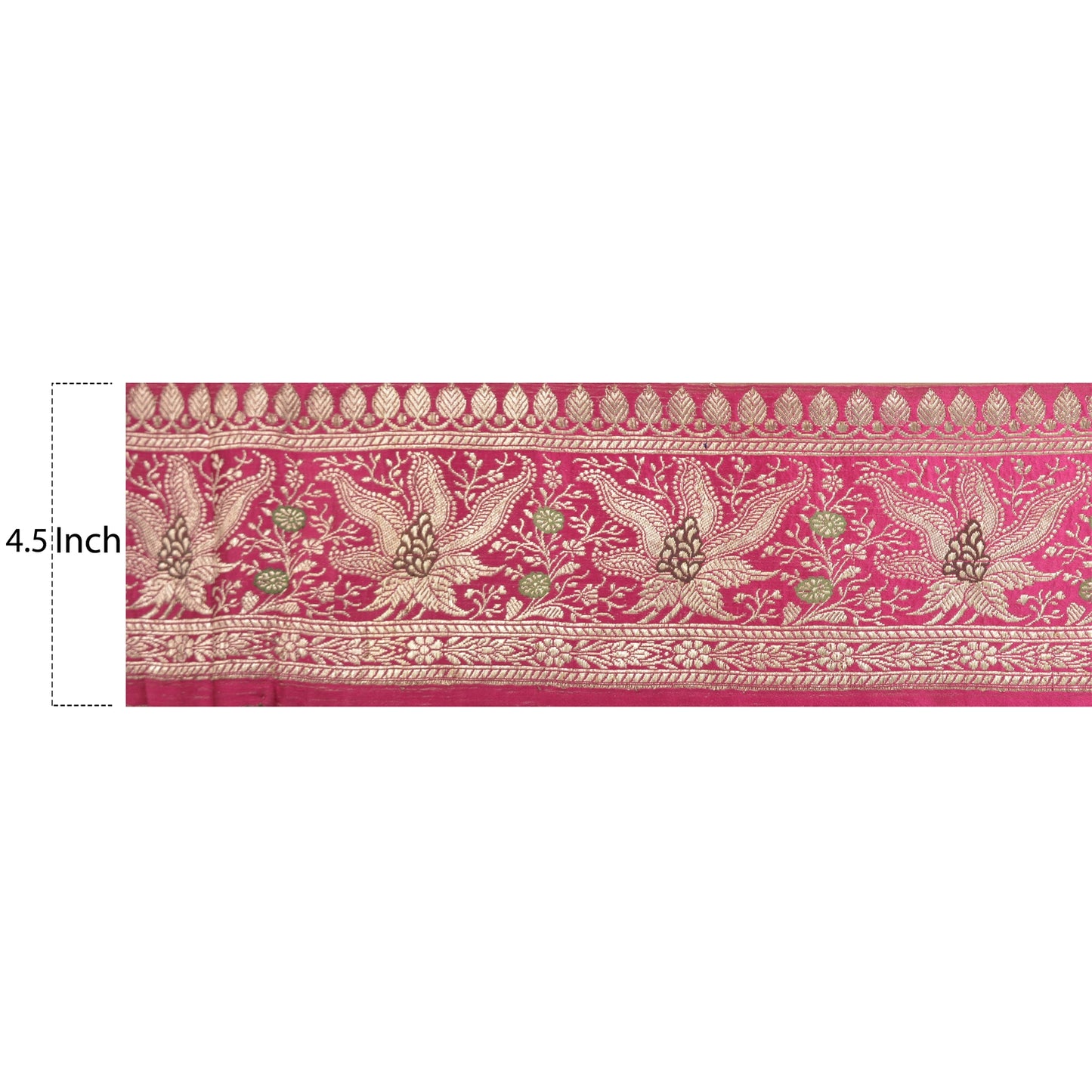 Sanskriti Vintage 1 Yard Indian Sari Border Brocade Trim Sewing Craft Pink Lace