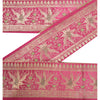 Sanskriti Vintage 1 Yard Indian Sari Border Brocade Trim Sewing Craft Pink Lace