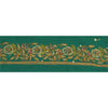 Sanskriti Vintage Sari Border Hand Beaded 1 YD Indian Trim Sewing Green Lace