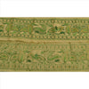 Sanskriti Vintage Sari Border Hand Embroidered 1 YD Indian Trim Sewing Green Lace