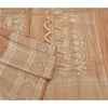 Sanskriti Vintage Brown Heavy Sarees Pure Satin Silk Woven Brocade Sari Fabric