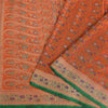 Sanskriti Vintage Orange Sarees Pure Satin Woven Brocade/Banarasi Sari Fabric