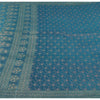 Sanskriti Vintage Blue Sarees Pure Satin Silk Brocade/Banarasi Woven Sari Fabric