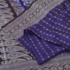 Sanskriti Vintage Purple/Brown Sarees Pure Satin Silk Woven Brocade Sari Fabric