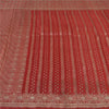 Sanskriti Vintage Sarees Red Brocade/Banarasi Zari Woven Pure Satin Sari Fabric