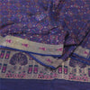 Sanskriti Vintage Sarees Purple BrocadeBanarasi Zari Work Pure Satin Sari Fabric