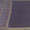 Sanskriti Vintage Sarees Blue Brocade/Banarasi Zari Woven Pure Satin Sari Fabric