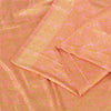 Sanskriti Vintage Sarees Peach Brocade/Banarasi ZariWoven Pure Satin Sari Fabric