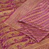 Sanskriti Vintage Sarees Purple Brocade/Banarasi ZariWoven PureSatin Sari Fabric