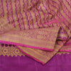 Sanskriti Vintage Sarees Purple Brocade/Banarasi ZariWoven PureSatin Sari Fabric