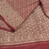 Sanskriti Vintage Sarees Red Brocade/Banarasi Zari Woven Pure Satin Sari Fabric