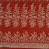 Sanskriti Vintage Sarees Red Brocade/Banarasi Zari Woven Pure Satin Sari Fabric