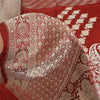 Sanskriti Vintage Sarees Red Brocade/Banarasi Zari Woven Pure Silk Sari Fabric