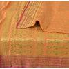 Sanskriti Vintage Mustard Sarees Pure Silk Hand Woven Brocade Sari Craft Fabric