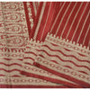 Sanskriti Vintage Red Sarees Pure Silk Brocade/Banarasi Woven Sari Craft Fabric