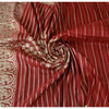 Sanskriti Vintage Red Sarees Pure Silk Brocade/Banarasi Woven Sari Craft Fabric