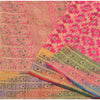 Sanskriti Vintage Pink Sarees Pure Silk Hand Woven Brocade/Banarasi Sari/Fabric