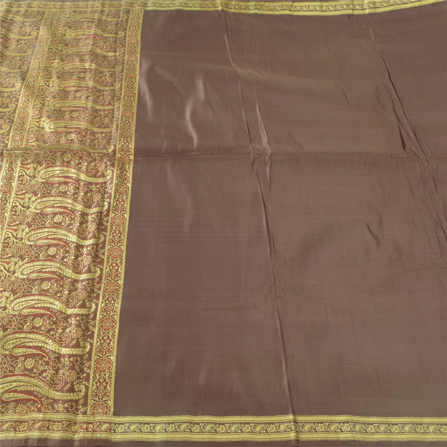 Sanskriti Vintage Lilac Sarees Pure Silk Brocade/Banarasi Woven Sari 5yd Fabric