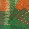 Sanskriti Vintage Sarees Pure Satin Silk Brocade/Banarasi Woven Sari 5yd Fabric