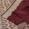 Sanskriti Vintage Sarees Pure Satin Silk Brocade/Banarasi Woven Sari 5yd Fabric