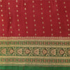 Sanskriti Vintage Green/Red Sarees Pure Silk Brocade/Banarasi Woven Sari Fabric