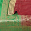 Sanskriti Vintage Green/Red Sarees Pure Silk Brocade/Banarasi Woven Sari Fabric