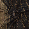 Sanskriti Vintage Indian Black Sarees Pure Silk Woven Brocade Sari Craft Fabric