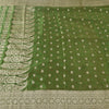 Sanskriti Vintage GreenSarees Pure Satin Silk Brocade/Banarasi Woven Sari Fabric