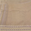 Sanskriti Vintage Cream Sarees Pure Satin Silk Woven Premium Sari Craft Fabric