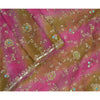 Sanskriti Vintage Dupatta Long Stole Pure Georgette SIlk Pink Hand Beaded Veil