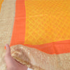 Sanskriti Vintage Dupatta Long Stole Pure Cotton Saffron Block Printed Hijab