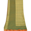 Sanskriti Vintage Indian Green Dupatta Long Stole Art Silk Woven Premium Scarves