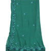 Sanskriti Vintage Long Green Dupatta/Stole Pure Chiffon Silk Hand Beaded Scarves